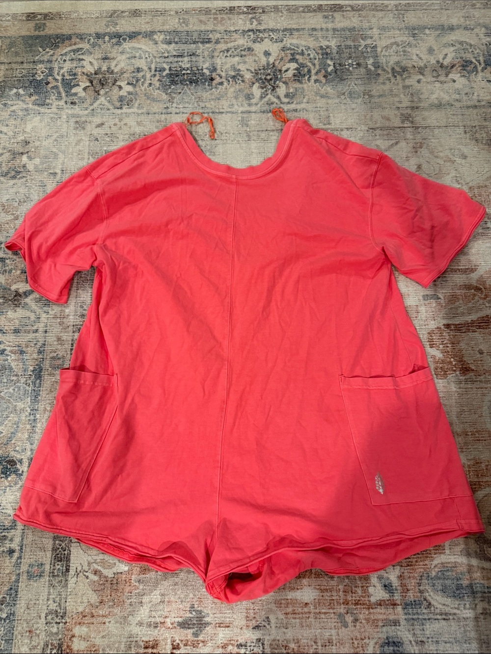 Free People Coral Short-Sleeve Romper with Pockets